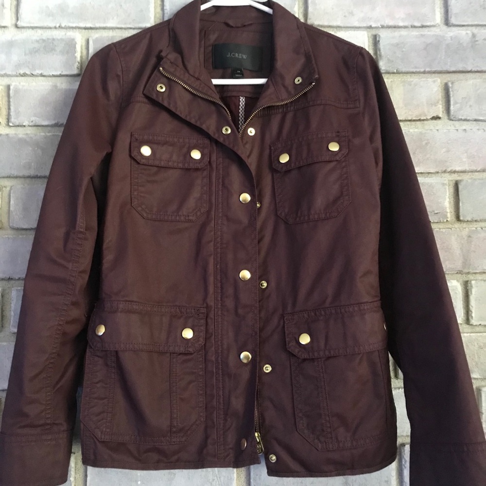 J Crew Downtown Field Jacket Burgundy XS